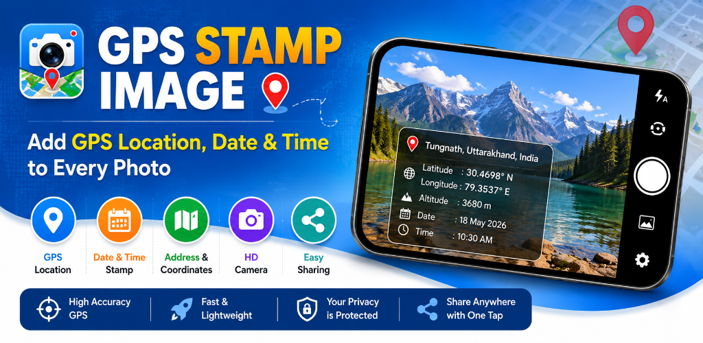 GPS Stamp Image Landscape Banner Showcase